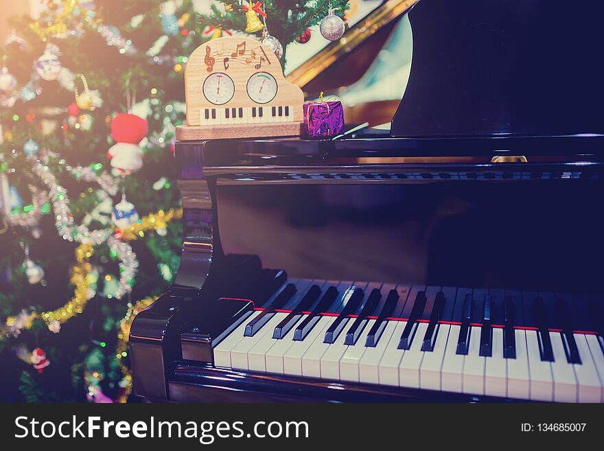 Red poinesettia tree for christmas holiday background with selective focus