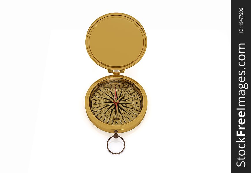 A compass isolated white background