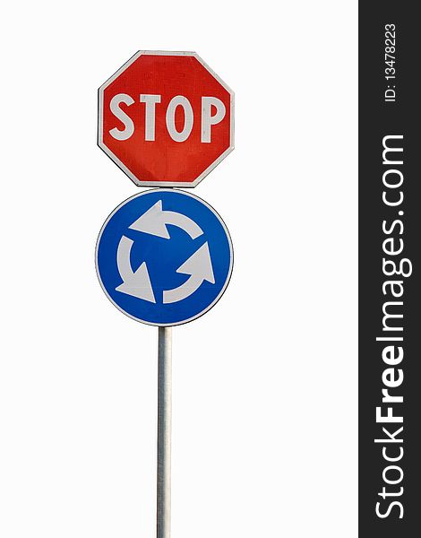 Road sign Stop, isolated on wite background. Road sign Stop, isolated on wite background