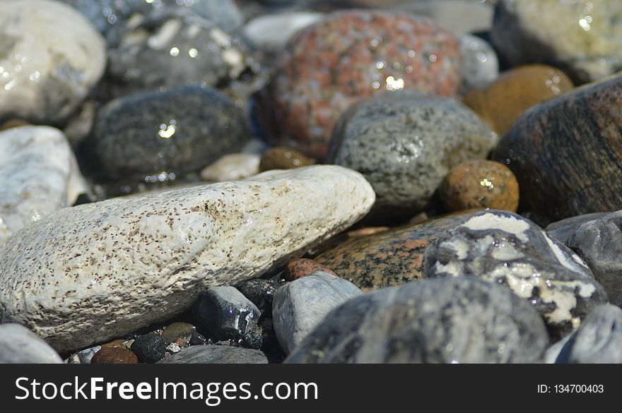 Rock, Pebble, Water, Material