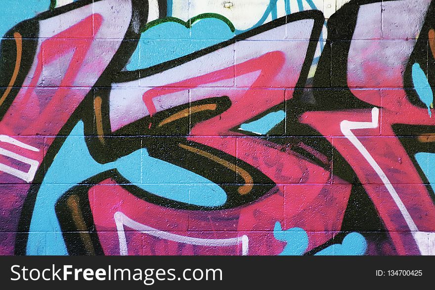 Graffiti, Art, Pink, Street Art