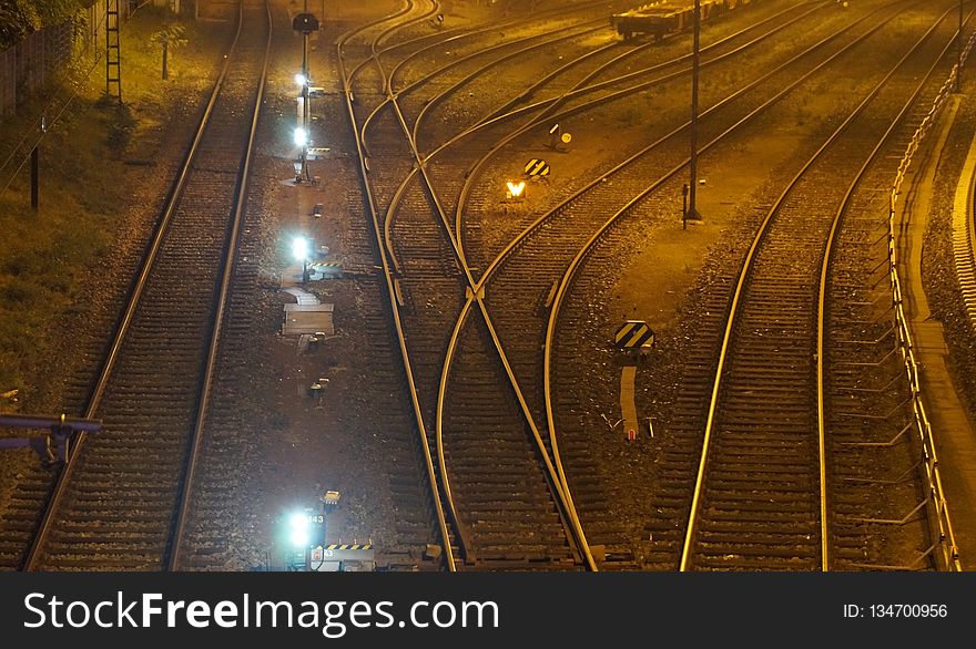 Track, Night, Light, Atmosphere