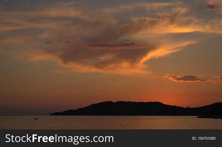 Sky, Horizon, Afterglow, Sunset