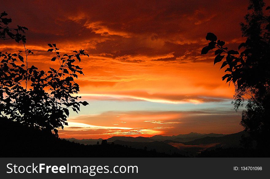 Sky, Red Sky At Morning, Afterglow, Sunset