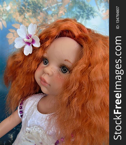Doll, Human Hair Color, Red Hair, Brown Hair
