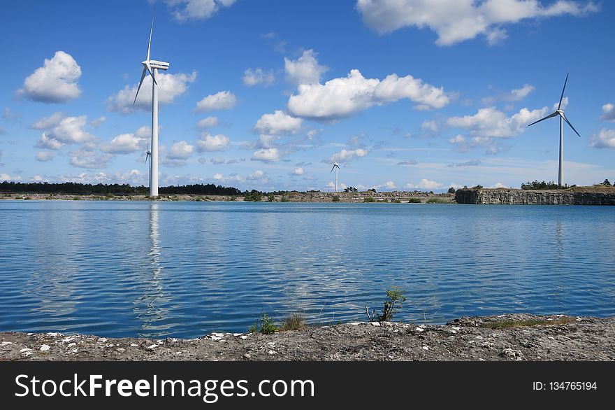 Water, Windmill, Sky, Waterway