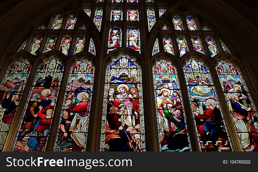 Stained Glass, Glass, Window, Place Of Worship