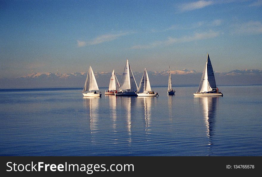 Sailboat, Calm, Sail, Waterway