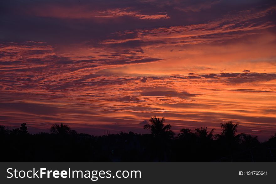 Sky, Red Sky At Morning, Afterglow, Sunset