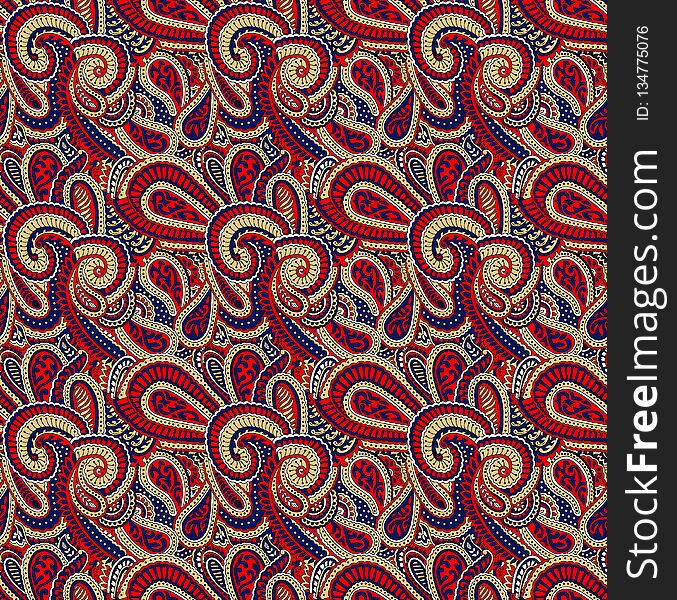 Paisley pattern on black red. Paisley pattern on black red