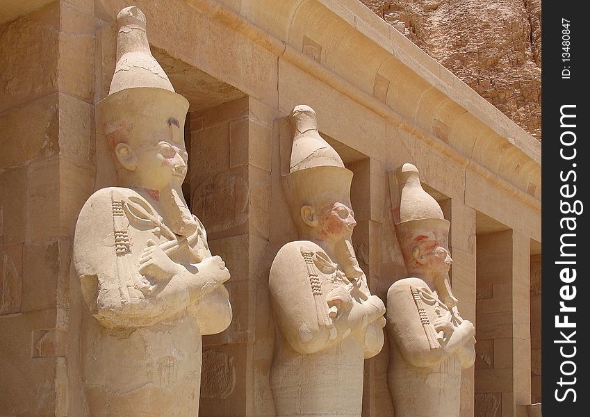 Ancient Statues At Hatschepsut Temple