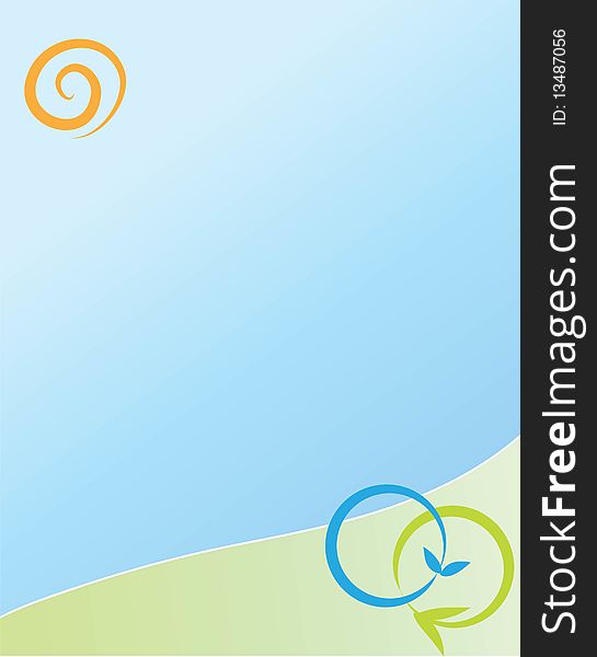 Ecological blue and green template. Ecological blue and green template
