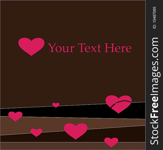A template with pink hearts. A template with pink hearts
