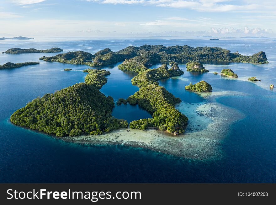Birds Eye View of Remote Islands and Reefs