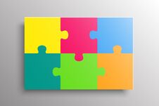 The Color Pieces Background Puzzle. Jigsaw Banner. Royalty Free Stock Photos