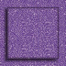 The Square Glass Banner Purple Sequins Background. Royalty Free Stock Image