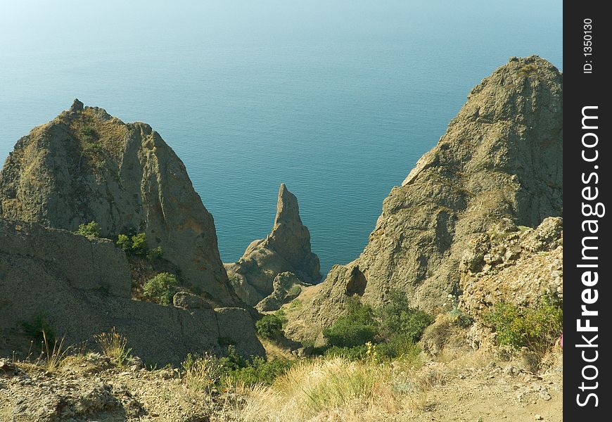 Canyon and sea in Crimea