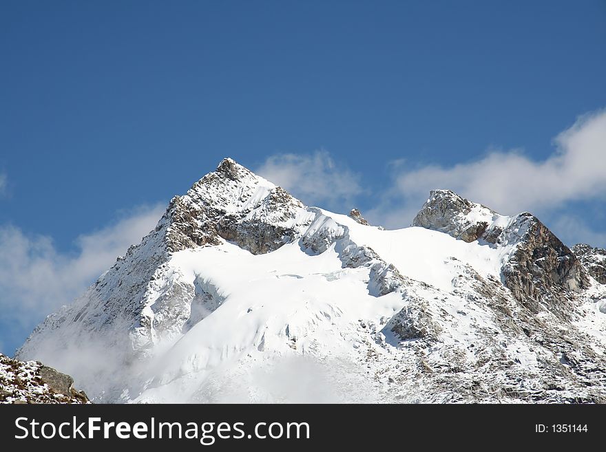 Summit Urus in the Cordilleras mountain. Summit Urus in the Cordilleras mountain