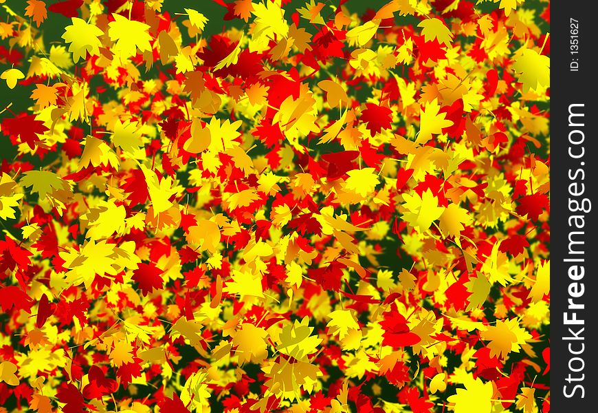 3d rendered colorful autumn leaves. 3d rendered colorful autumn leaves