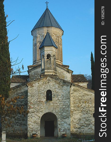 Old stone church, Georgia, frontal view