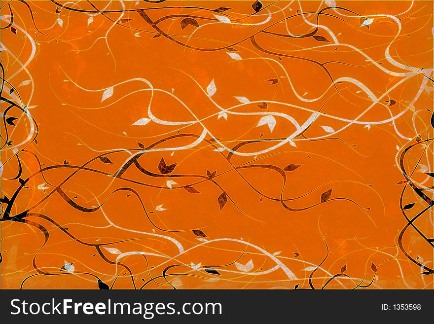 Grunge background of texture with branch design layered on it. Grunge background of texture with branch design layered on it