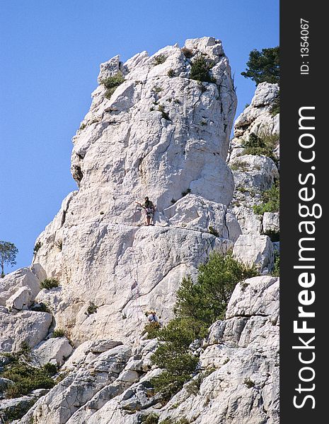 Picturesque cliffs, suitable for climbing, on mediterranean sea, near La Ciotat, french riviera. Picturesque cliffs, suitable for climbing, on mediterranean sea, near La Ciotat, french riviera