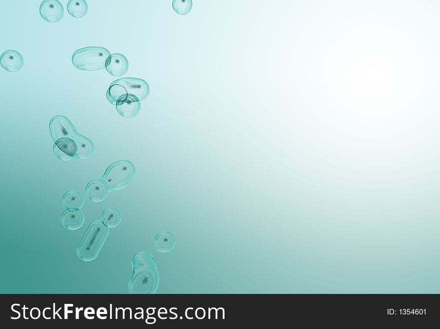 Underwater bubbles looking into sunlight