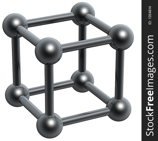 3d abstract black box molecular structure