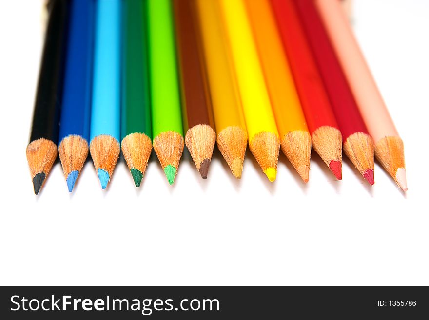 Set of crayons on a white background. Set of crayons on a white background