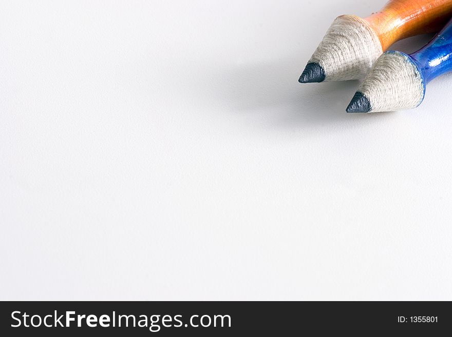 Colored wooden pencils with copy space