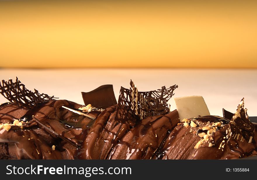 Chocolate, boat, background, detail, close-up. Chocolate, boat, background, detail, close-up