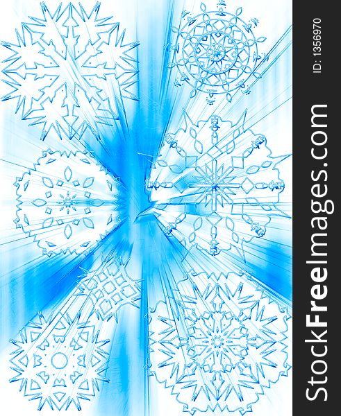 Falling snowflakes illustration with movement and wire shapes. Falling snowflakes illustration with movement and wire shapes
