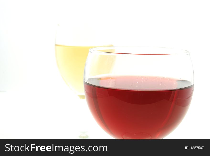 Wine bottle against a white background
