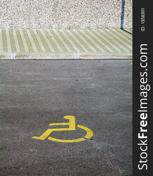 Parking place for invalid person in the city. Parking place for invalid person in the city