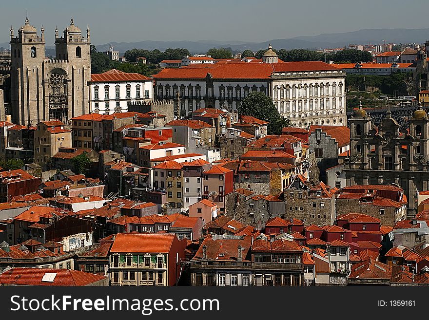 The roofs of Oporto city