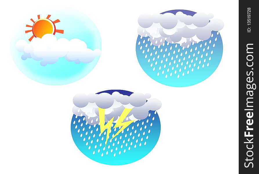 Weather Illustration Set On White