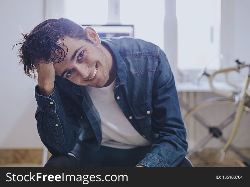 Portrait fashionable young man