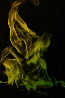 Abstract Colorful Smoke On Black Background, Fire Design - Photo Image Royalty Free Stock Images