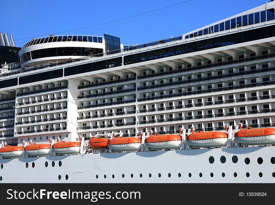 Rescue Boats And Cabins Of A Cruise