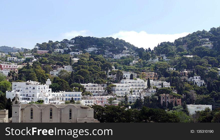 City, Mountain Village, Town, Sky