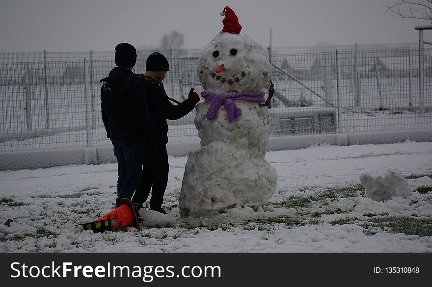 Snowman, Snow, Freezing, Winter