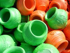 Coloured Clay Pots Stock Image Coloured Clay Pots Stock Image