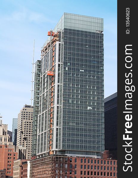 Commercial building construction in Boston city. Commercial building construction in Boston city