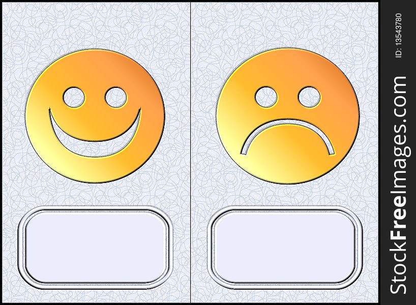 Set of two emoticons-illustration