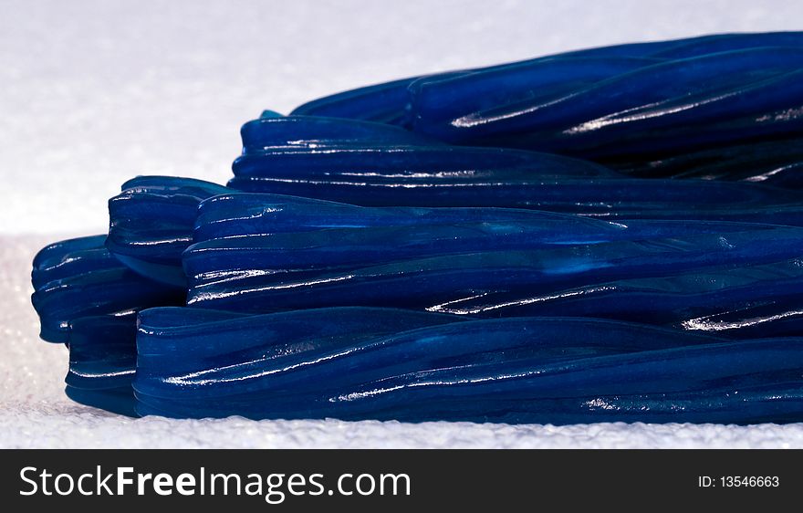 Close-up of blueberry liquorice sticks