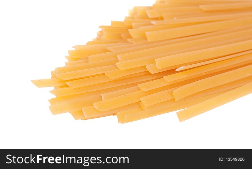 Long italian pasta isolated on white background