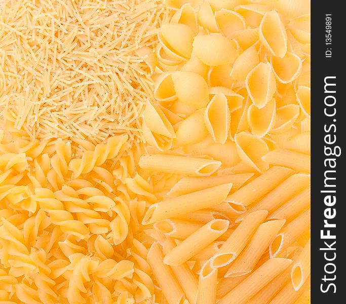 Many types of pasta. Background