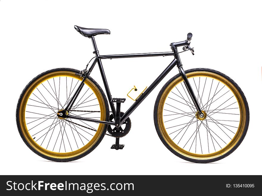 City bicycle monospeed isolated on white background