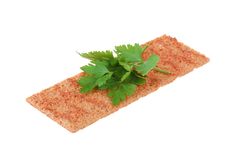 Thin Crispbread With Parsley Royalty Free Stock Photo Thin Crispbread With Parsley Royalty Free Stock Photo