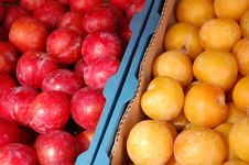 Fresh Fruit In Boxes Stock Photo